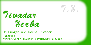 tivadar werba business card